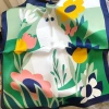 Classic camellia silk elegant lady's mulberry silk small silk scarf 53cm square versatile scarf, Hangzhou silk batch Specification image